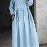 Hallie - Denim dress with peter pan collar — view 7
