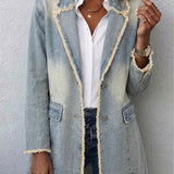 Hannah - Retro oversized blazer with raw edges — view 1