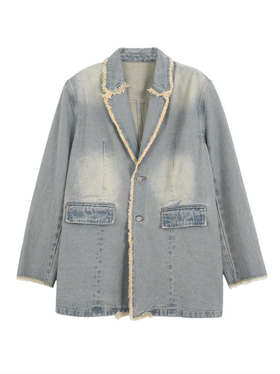 Hannah - Retro oversized blazer with raw edges — view 3