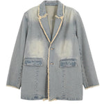 Hannah - Retro oversized blazer with raw edges — view 3