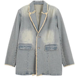 Hannah - Retro oversized blazer with raw edges — view 3
