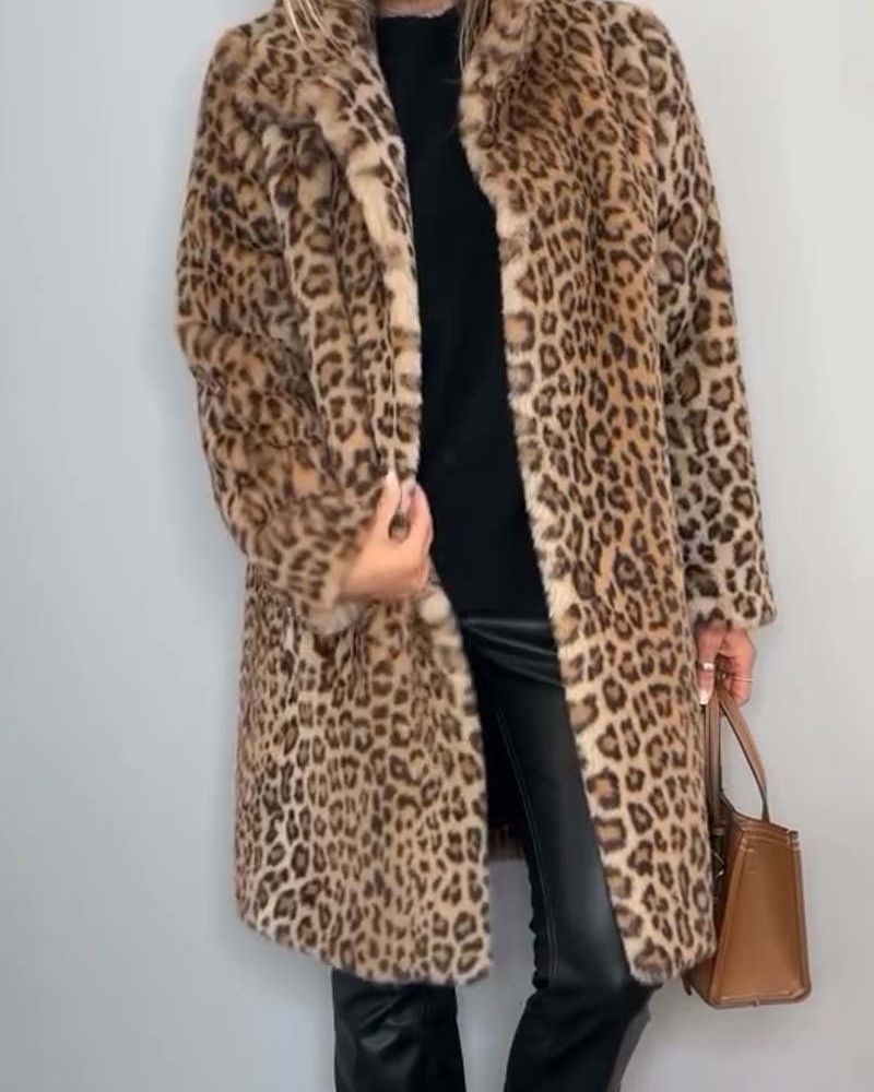 Harmony - leopard long coat — view 3