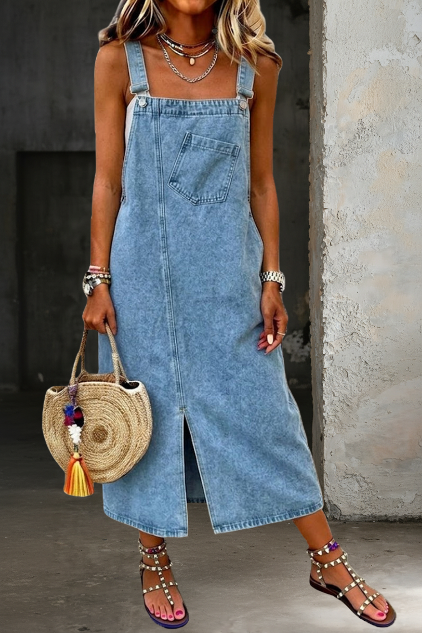 Harper - Casual denim pullover dress — view 2