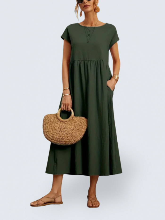Hazel - midi dress with pockets — view 1