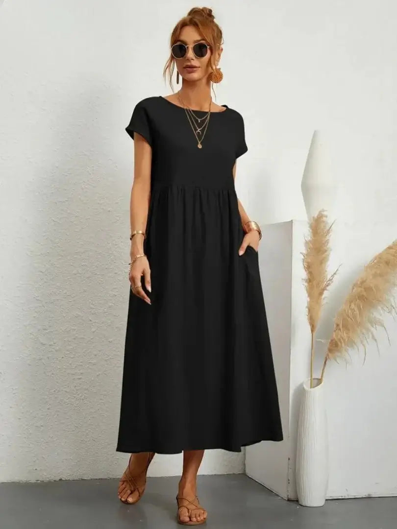 Hazel - midi dress with pockets — view 9