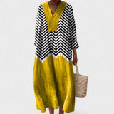 Heather - elegant geometric dress — view 1