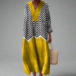 Heather - elegant geometric dress — view 2