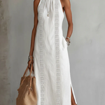 Heidi - sleeveless lace detail midi dress — view 1