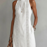 Heidi - sleeveless lace detail midi dress — view 3