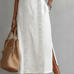 Heidi - sleeveless lace detail midi dress — view 4