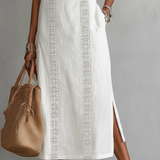 Heidi - sleeveless lace detail midi dress — view 4