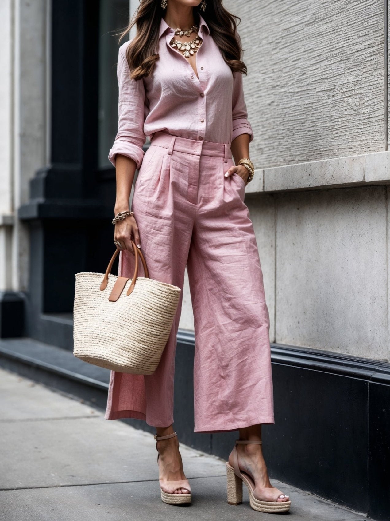 Holly - a casual, elegant pink set — view 2