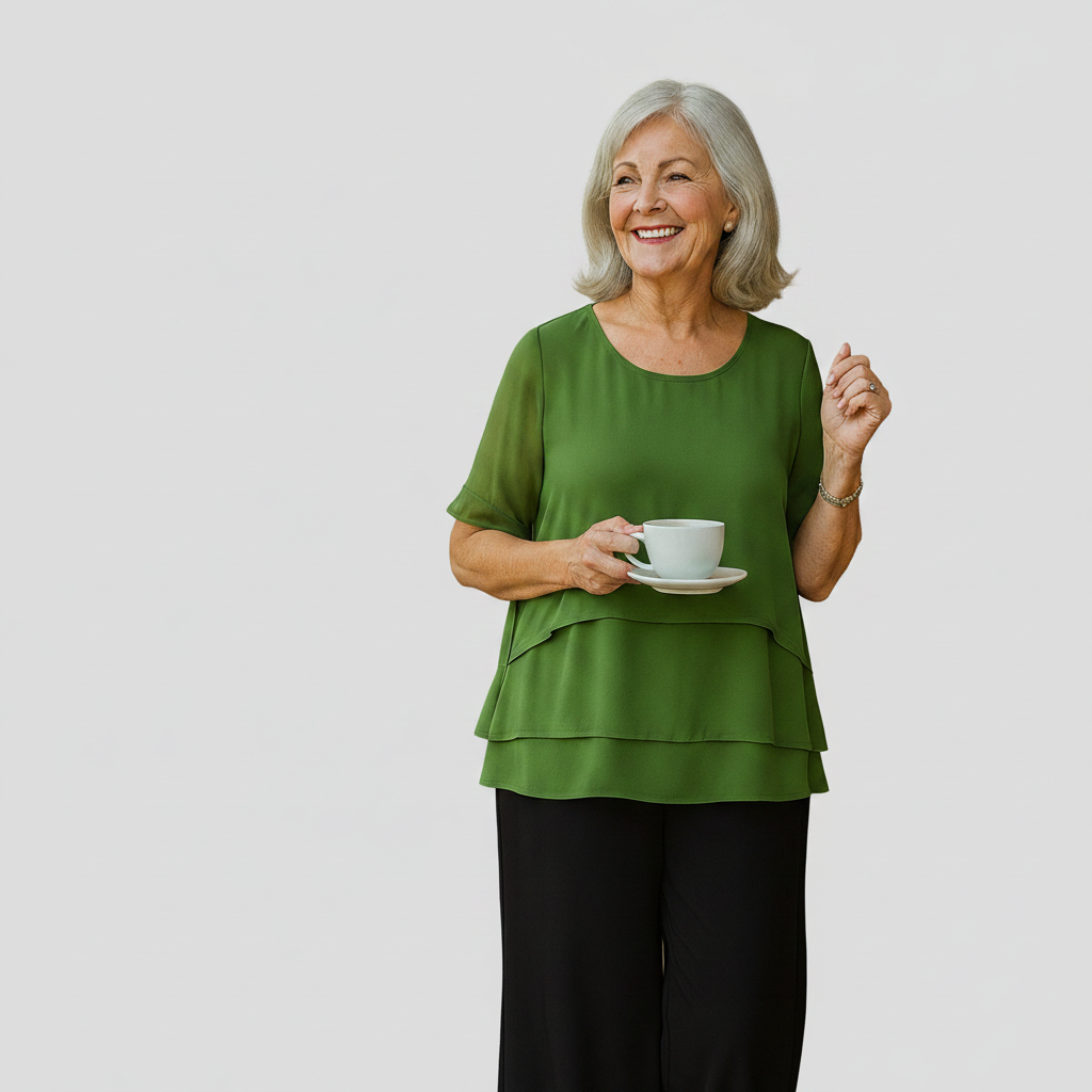 Holly - Layered Draped Blouse — view 1