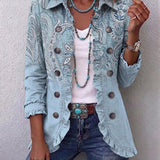 Isabella - Retro Paisley Ruffled Jacket — view 1