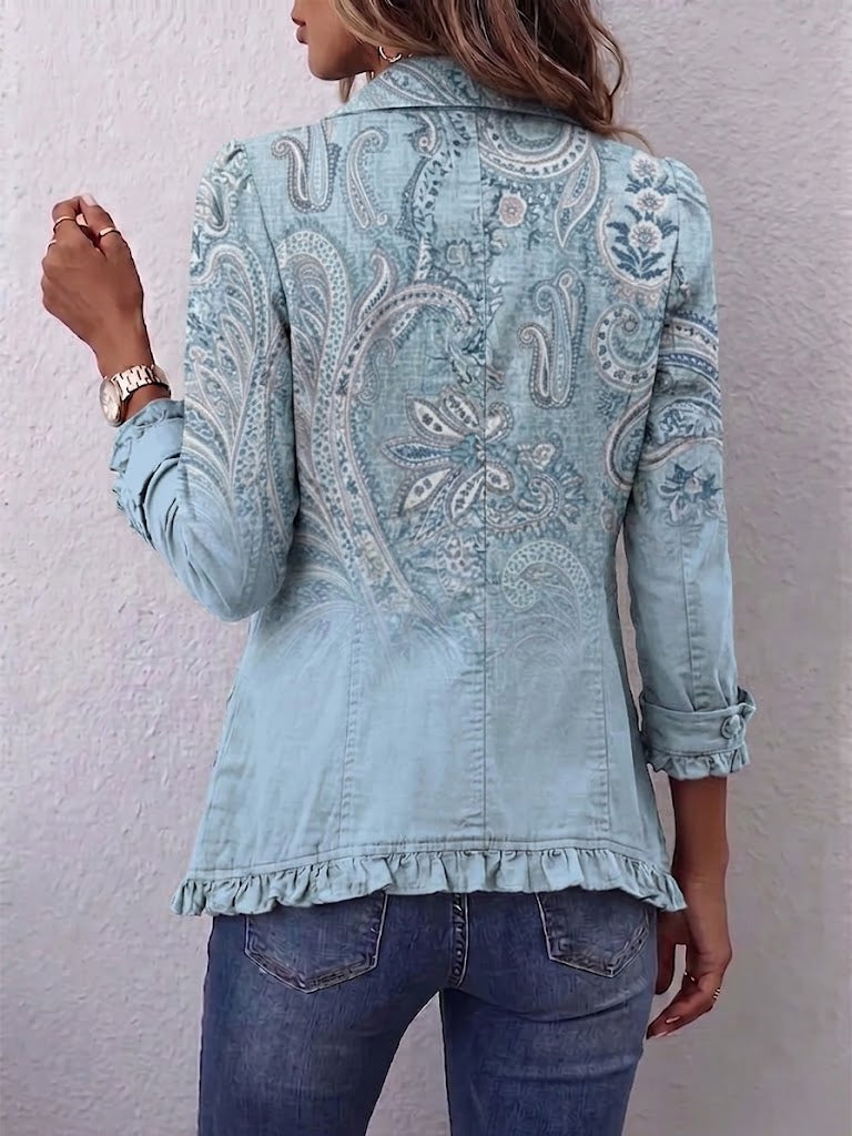 Isabella - Retro Paisley Ruffled Jacket — view 2