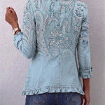 Isabella - Retro Paisley Ruffled Jacket — view 2