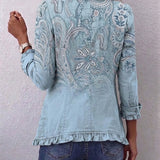 Isabella - Retro Paisley Ruffled Jacket — view 2