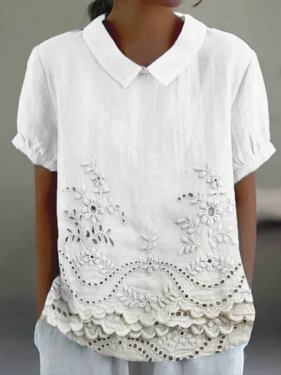 Jade - Embroidered Floral Blouse — view 3