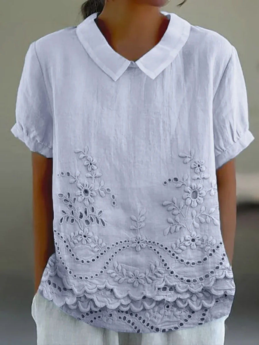 Jade - Embroidered Floral Blouse — view 4