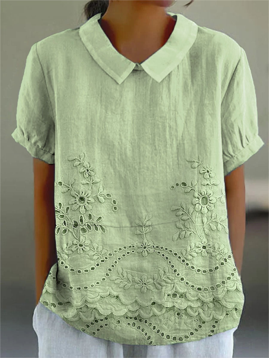 Jade - Embroidered Floral Blouse — view 5