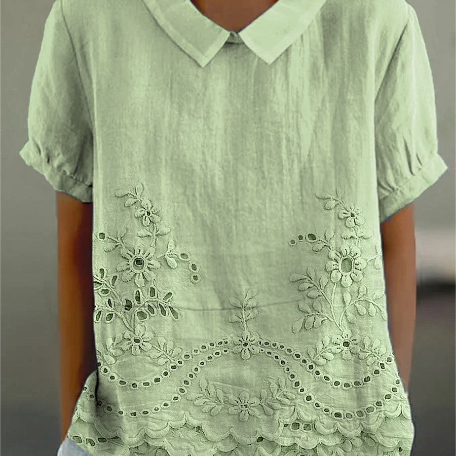Jade - Embroidered Floral Blouse — view 5