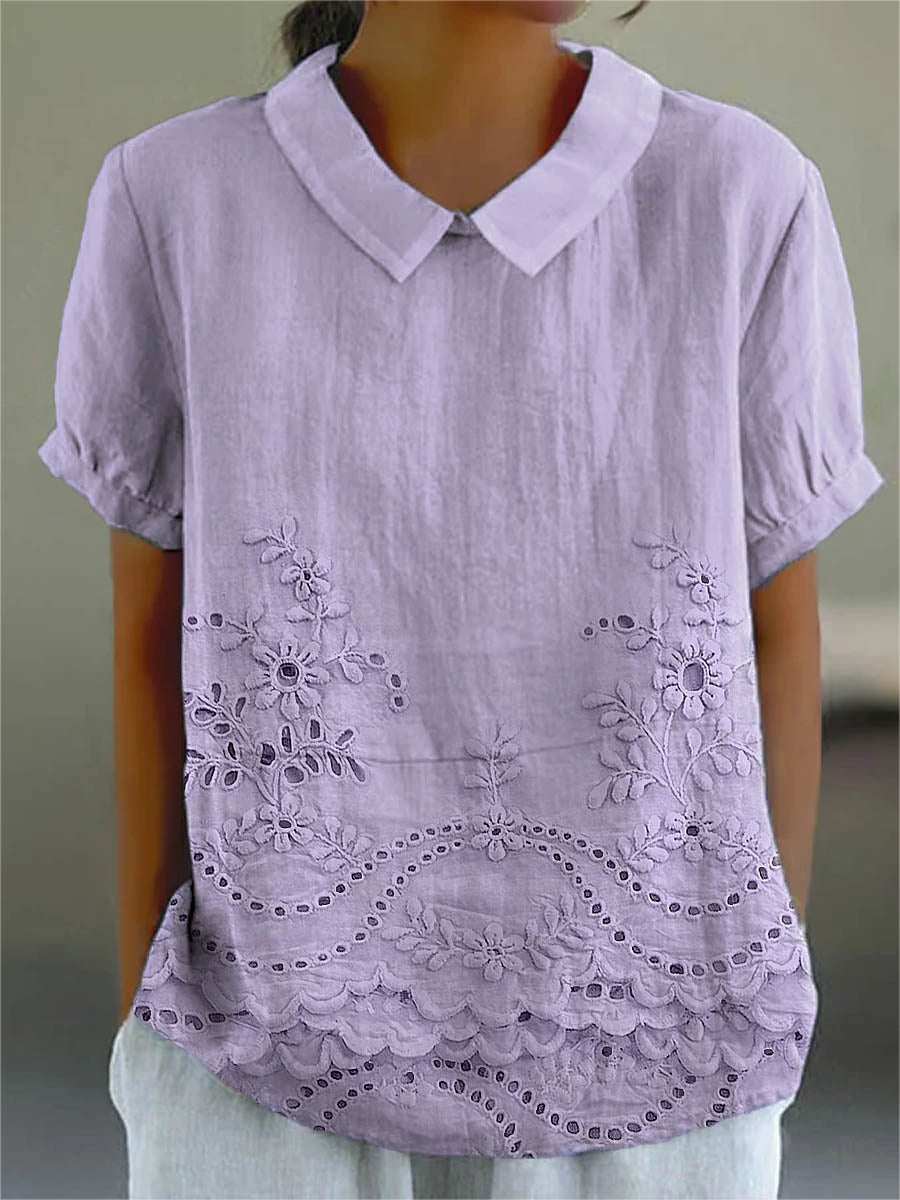 Jade - Embroidered Floral Blouse — view 6