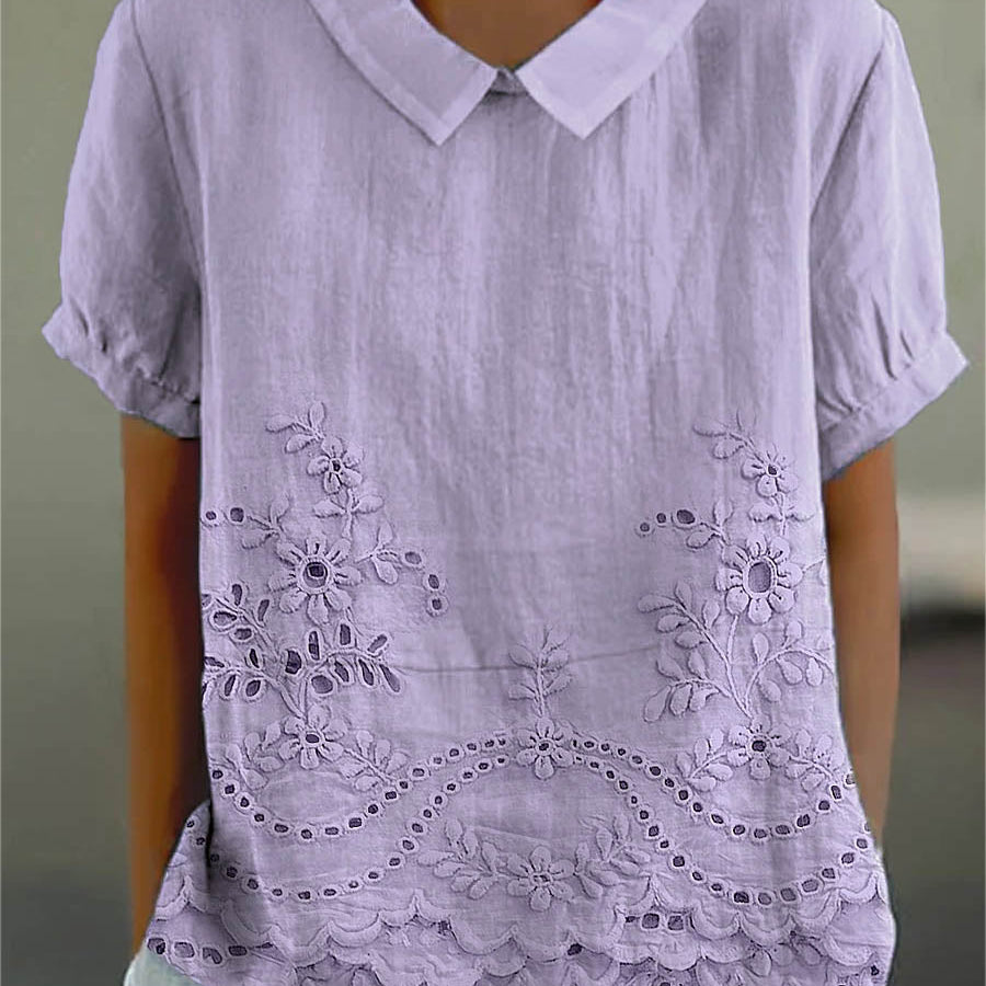 Jade - Embroidered Floral Blouse — view 6