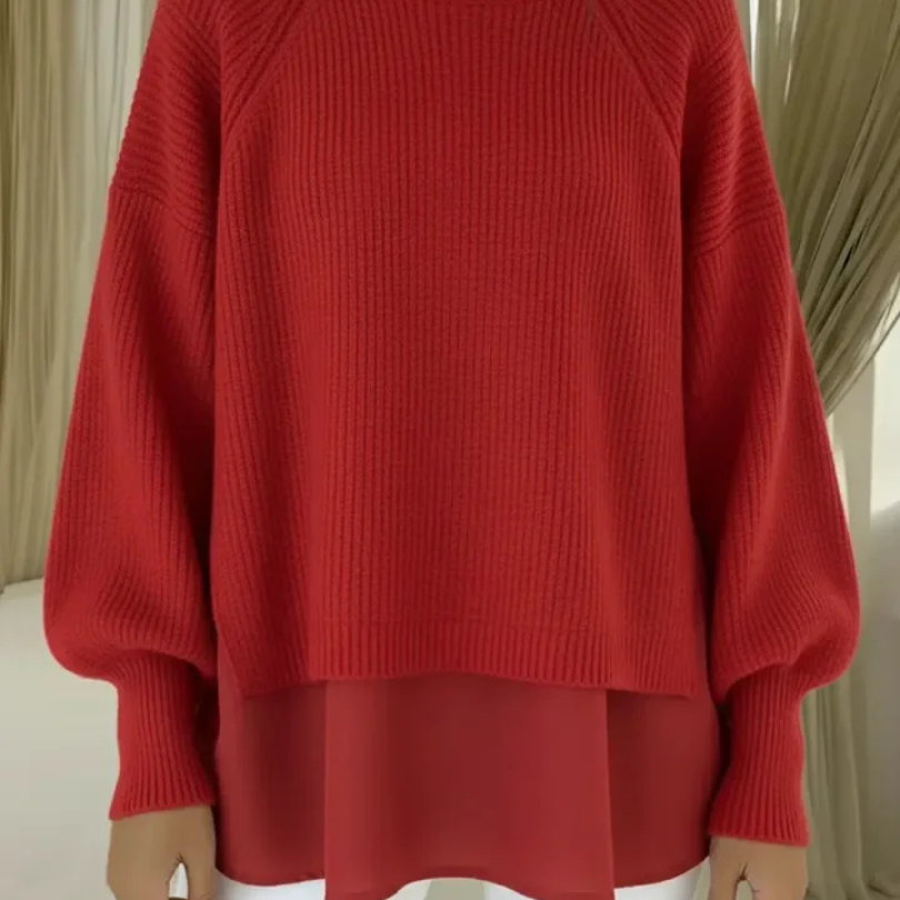 Janet - Knitted sweater with a layered look — view 2
