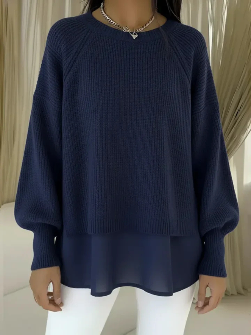 Janet - Knitted sweater with a layered look — view 3