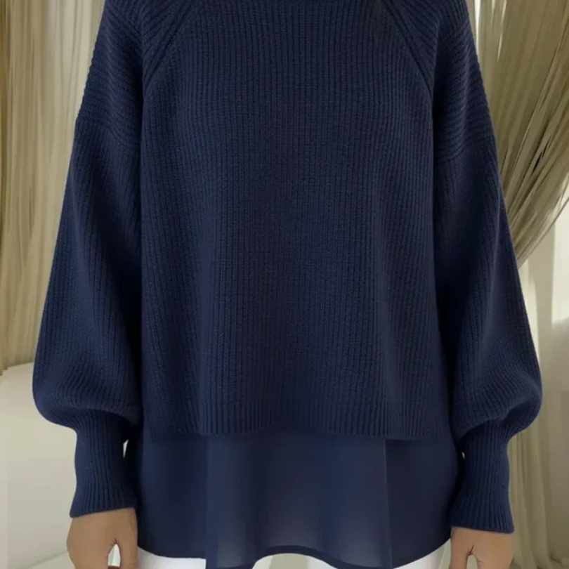 Janet - Knitted sweater with a layered look — view 3