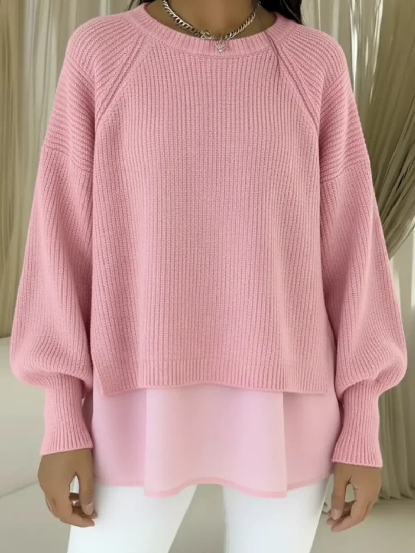 Janet - Knitted sweater with a layered look — view 4