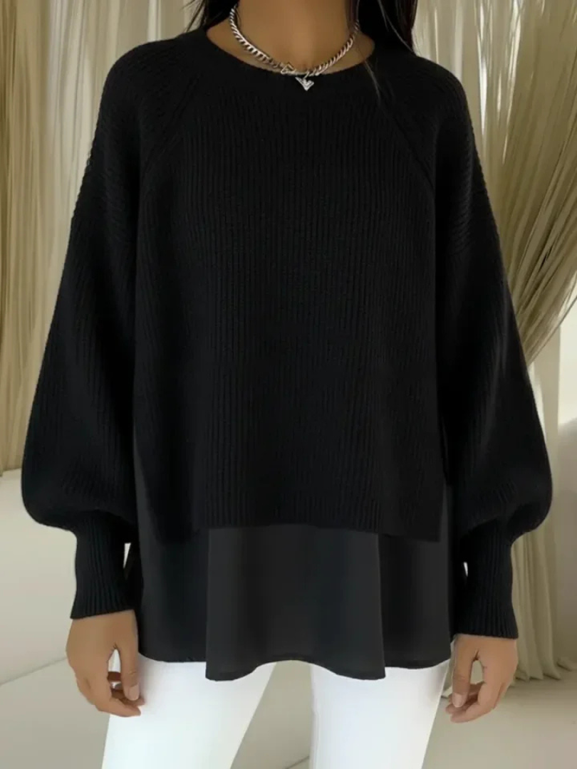 Janet - Knitted sweater with a layered look — view 5