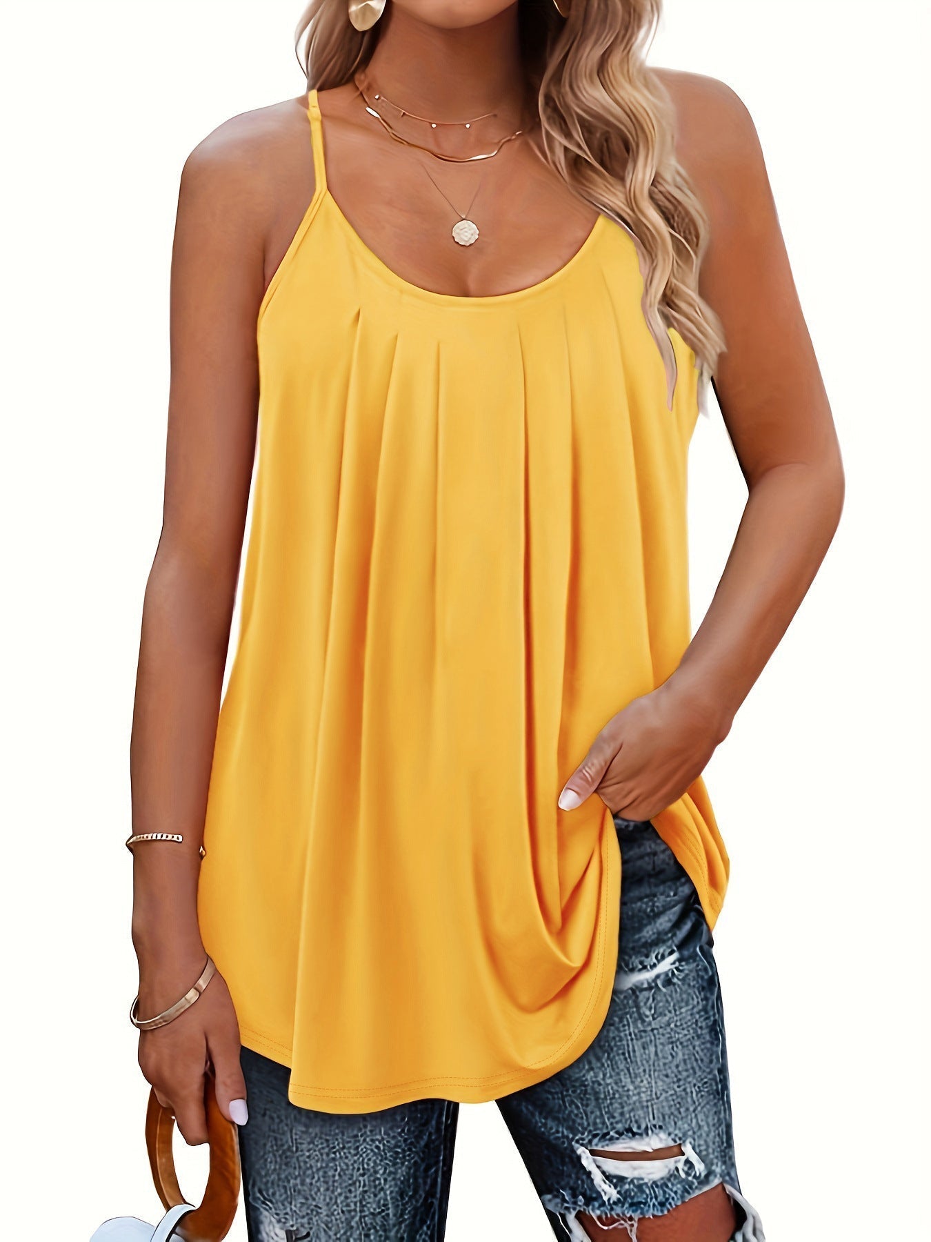 Janine - women's lightweight summer top with spaghetti straps — view 3