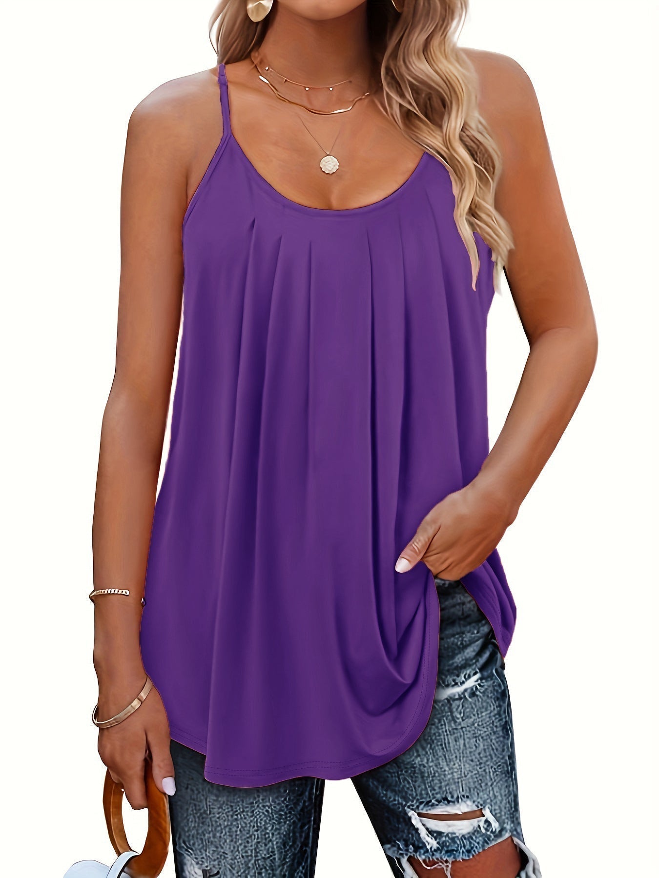 Janine - women's lightweight summer top with spaghetti straps — view 5