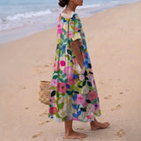 Jenna - Watercolor Floral Dress — view 2