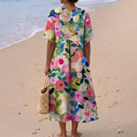 Jenna - Watercolor Floral Dress — view 3
