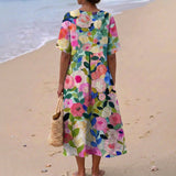 Jenna - Watercolor Floral Dress — view 3