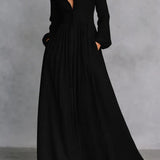 Jenna - Flowy maxi dress with button front — view 1
