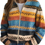 Jenna - Multicolored Zigzag Stripe Knit Cardigan — view 2