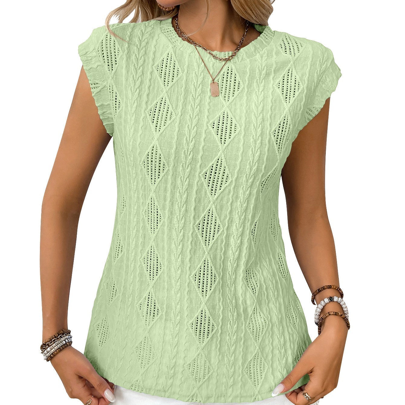 Jennifer - women's light knit elegant t-shirt — view 5