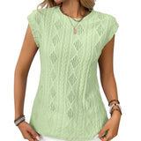Jennifer - women's light knit elegant t-shirt — view 5