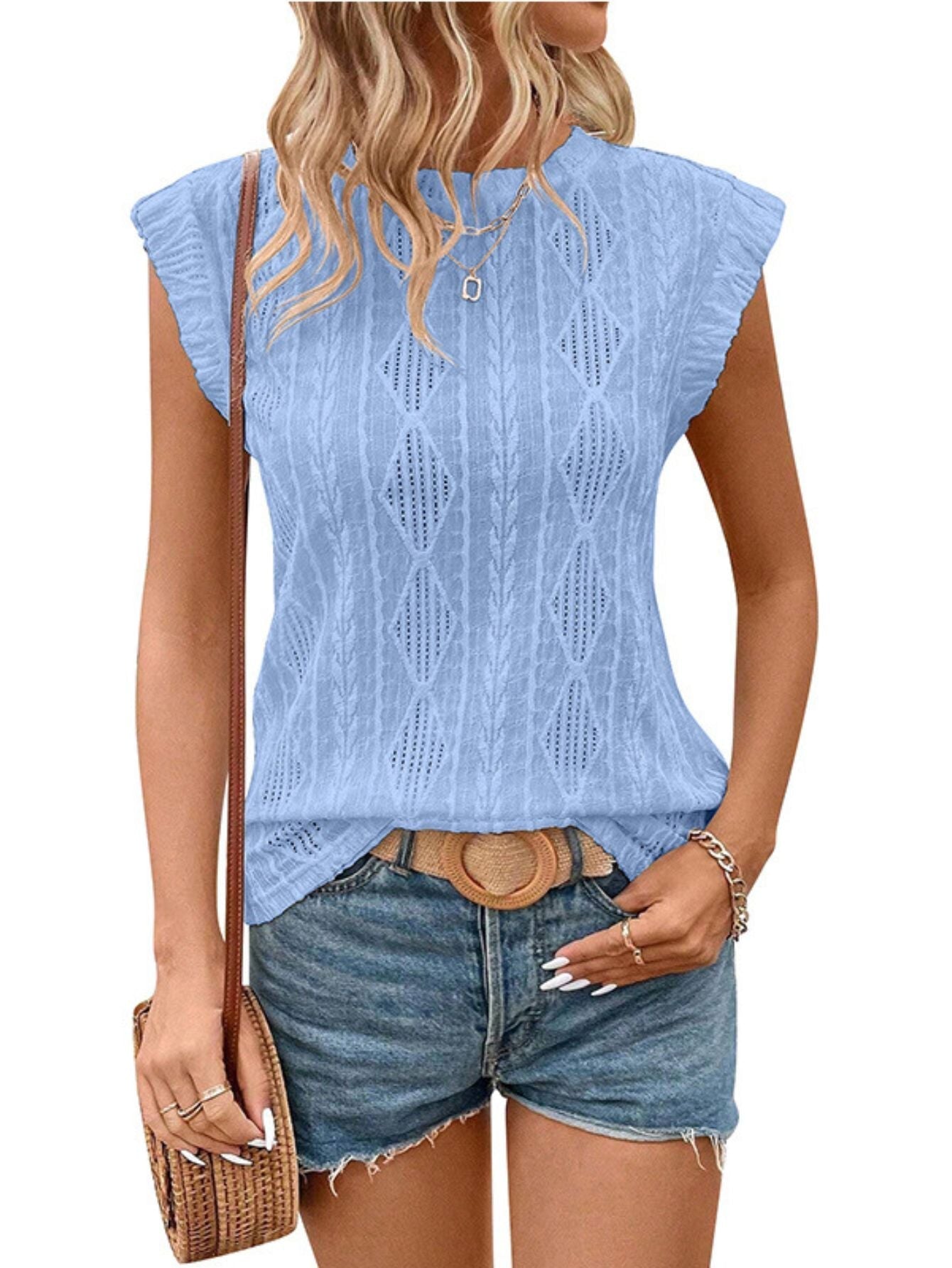 Jennifer - women's light knit elegant t-shirt — view 7