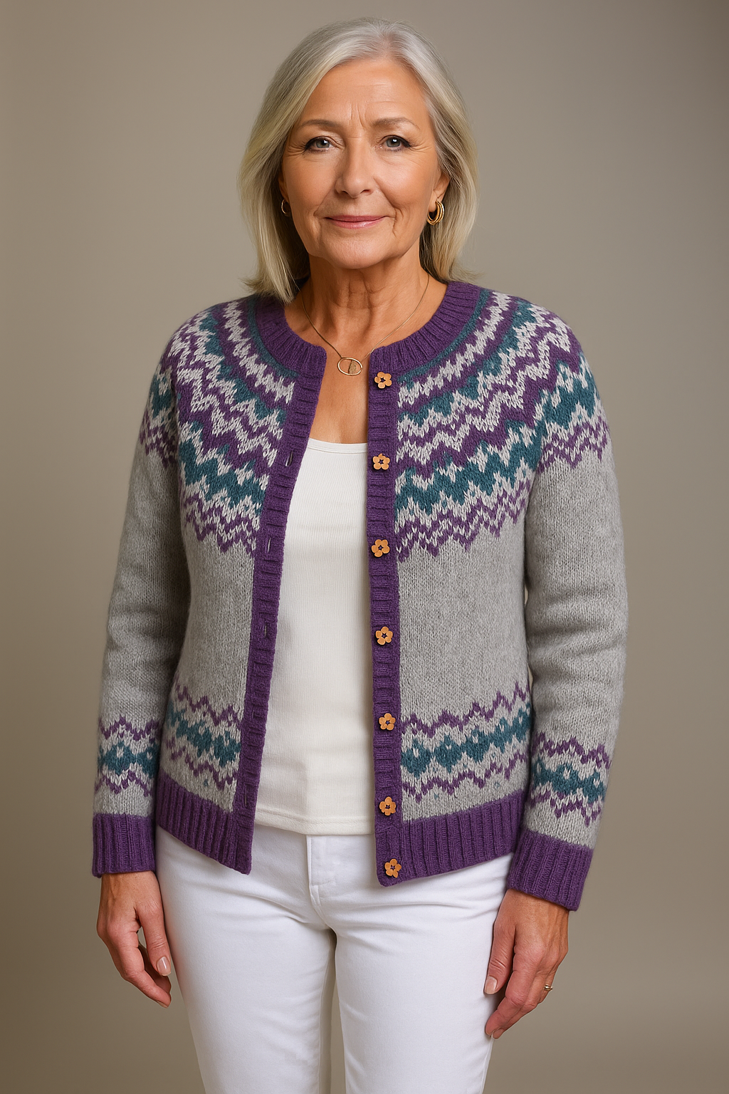 Jennifer - Retro Icelandic Cardigan — view 1