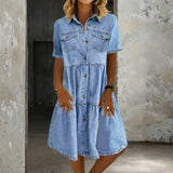 Jillian - casual chic denim dress — view 1