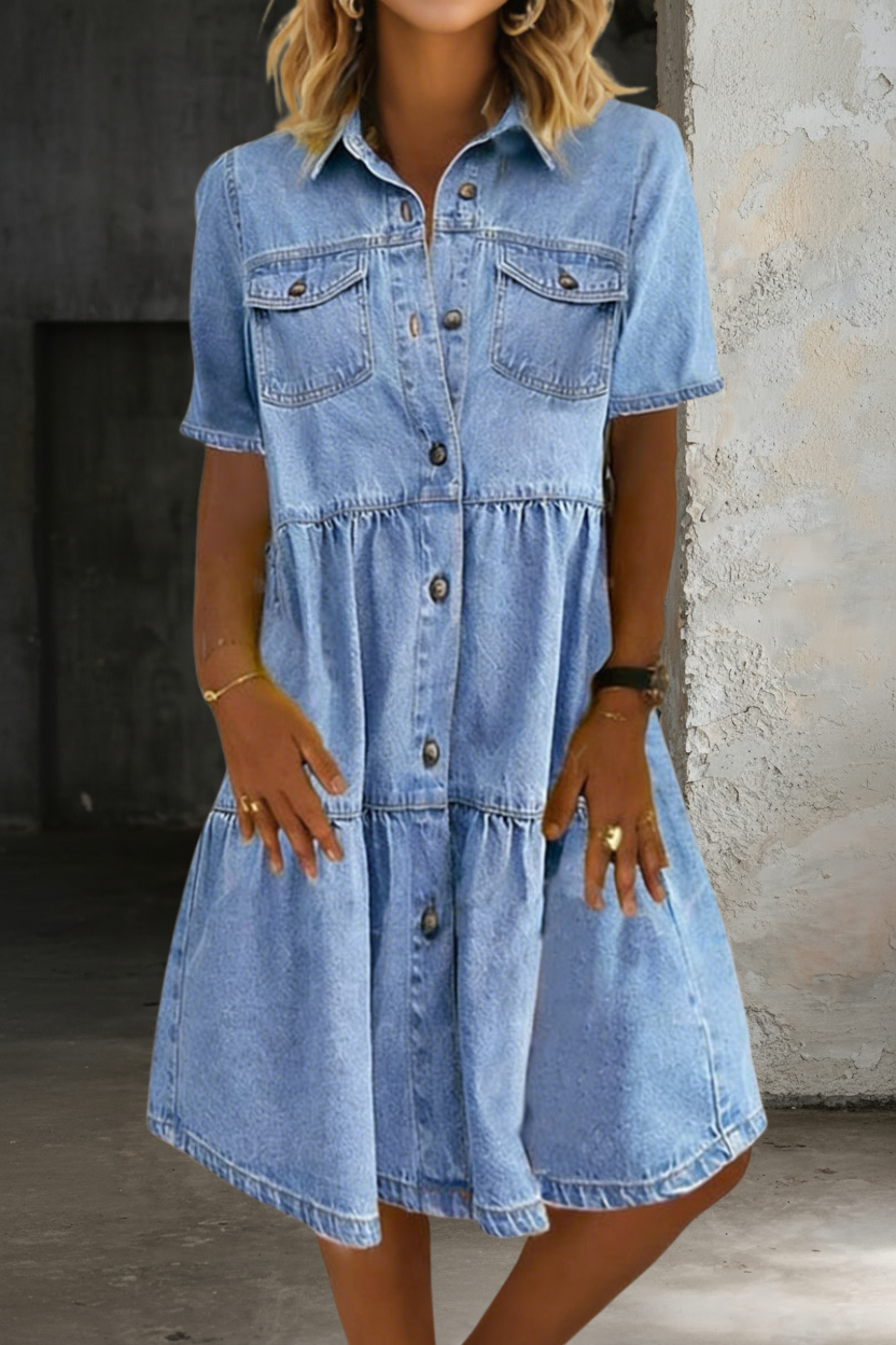 Jillian - casual chic denim dress — view 3