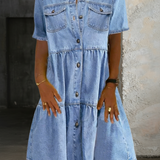 Jillian - casual chic denim dress — view 3