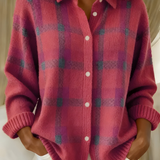 Joan - Plaid Knit Shirt Jacket — view 3