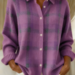 Joan - Plaid Knit Shirt Jacket — view 4