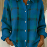 Joan - Plaid Knit Shirt Jacket — view 6