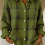 Joan - Plaid Knit Shirt Jacket — view 7